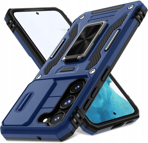 Etui do Samsung S23+ Plus Niebieskie Pancerne z Podstawką Case Niebieski