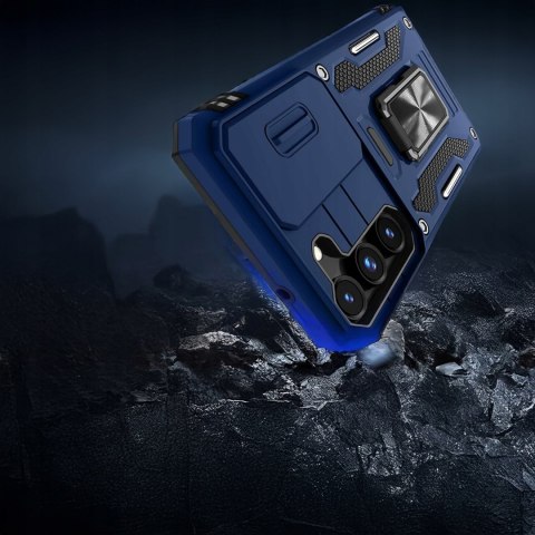 Etui do Samsung S23+ Plus Niebieskie Pancerne z Podstawką Case Niebieski