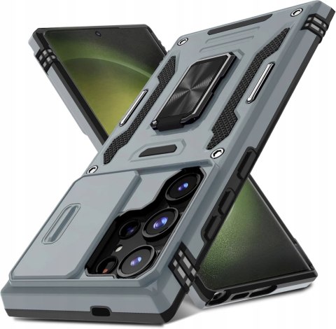 Etui do Samsung S23 Ultra Szare Srebrne Wojskowe Pancerne Osłona Case Szary