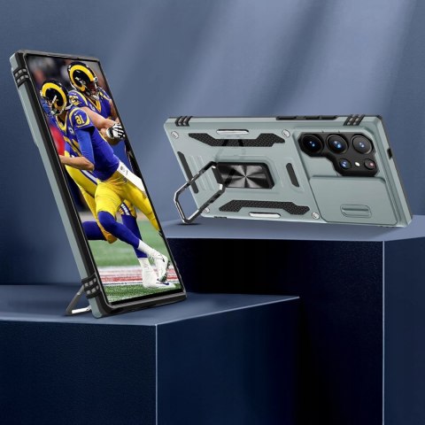 Etui do Samsung S23 Ultra Szare Srebrne Wojskowe Pancerne Osłona Case Szary