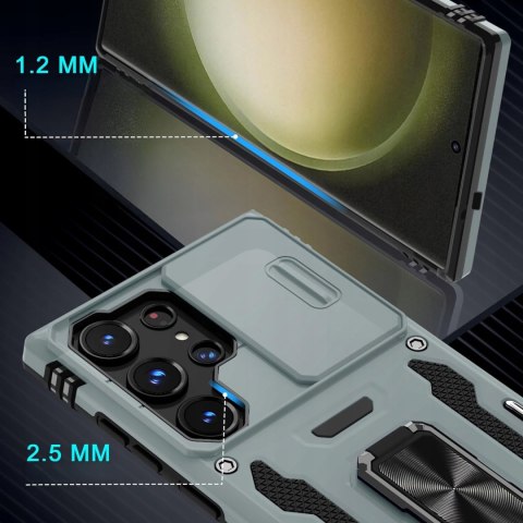 Etui do Samsung S23 Ultra Szare Srebrne Wojskowe Pancerne Osłona Case Szary