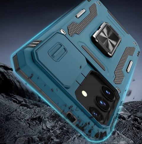 Etui do Samsung S24 FE Niebieskie z Podstawką Pancerne Case do S24FE