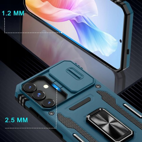 Etui do Samsung S24 FE Niebieskie z Podstawką Pancerne Case do S24FE