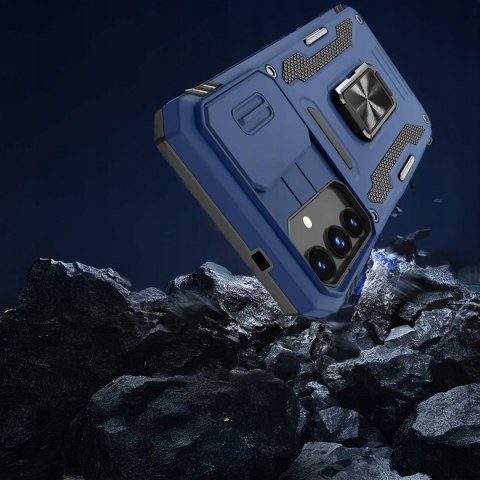 Etui do Samsung S24 Niebieskie Pancerne z Podstawką Wojskowe Case Niebieski