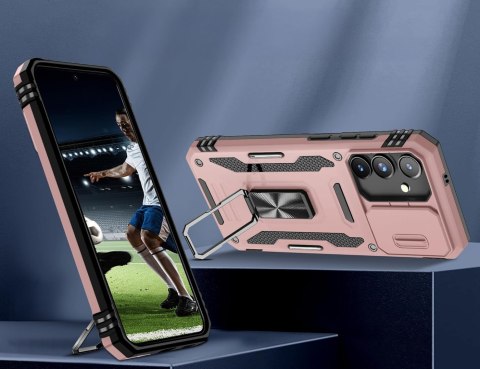 Etui do Samsung S24+ Plus Różowe Pancerne z Podstawką Case Zamykana Osłona