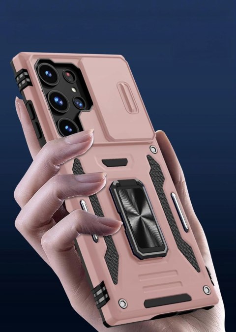 Etui do Samsung S24 Ultra Różowy Pancerne z Podstawką Osłona Różowe Rose