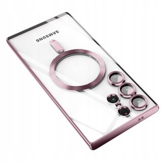 Etui do Samsung S24 Ultra Różowy Tytan Przezroczyste do MagSafe Różowe