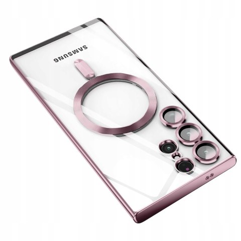 Etui do Samsung S24 Ultra Różowy Tytan Przezroczyste do MagSafe Różowe