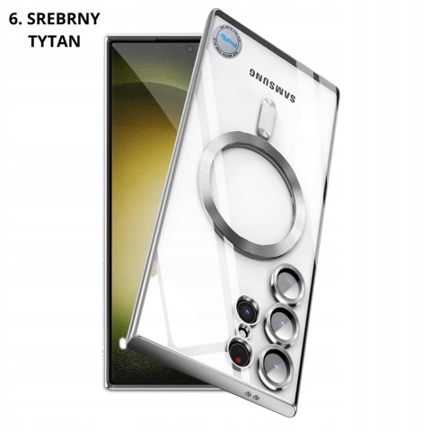 Etui do Samsung S24 Ultra Różowy Tytan Przezroczyste do MagSafe Różowe