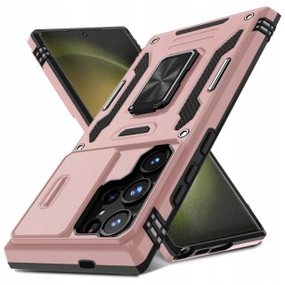 Etui do Samsung S25 Ultra Różowy Pancerne z Podstawką Osłona Rose Gold