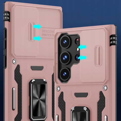 Etui do Samsung S25 Ultra Różowy Pancerne z Podstawką Osłona Rose Gold
