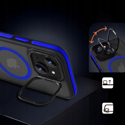 Etui do iPhone 14 Sportowe do MagSafe z Podstawką ProFlo Case Niebieski