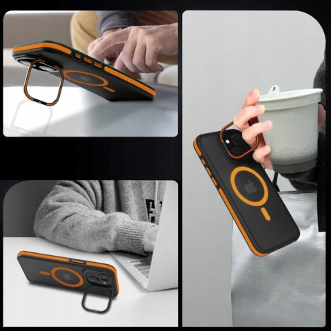Etui do iPhone 14 do MagSafe Pomarańczowe Podstawka Case Pomarańczowy