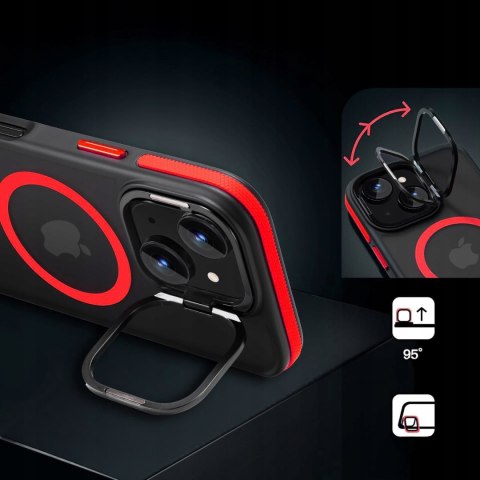 Etui do iPhone 15 do MagSafe z Podstawką Czerwone Sportowe Czerwony