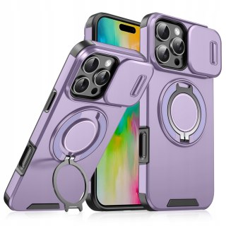 Etui do iPhone 16 Pro Fioletowe Pancerne z Osłona Aparatu do MagSafe