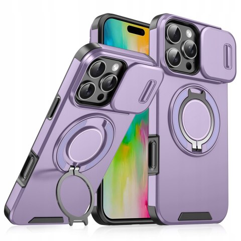 Etui do iPhone 16 Pro Fioletowe Pancerne z Osłona Aparatu do MagSafe