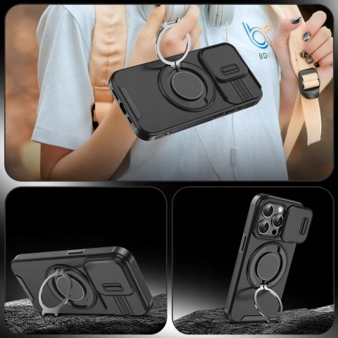 Etui do iPhone 16 Pro Max Niebieskie Pancerne Osłona Aparatu do MagSafe