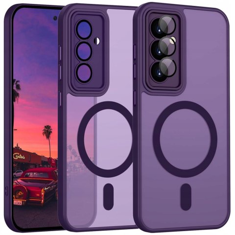 Etui Case do SAMSUNG S23 Fioletowe do MagSafe Fioletowy Osłona Aparatów