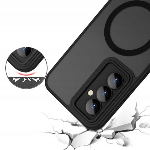 Etui Case do SAMSUNG S23+ Plus Czarne do MagSafe Czarny Osłona Aparatów