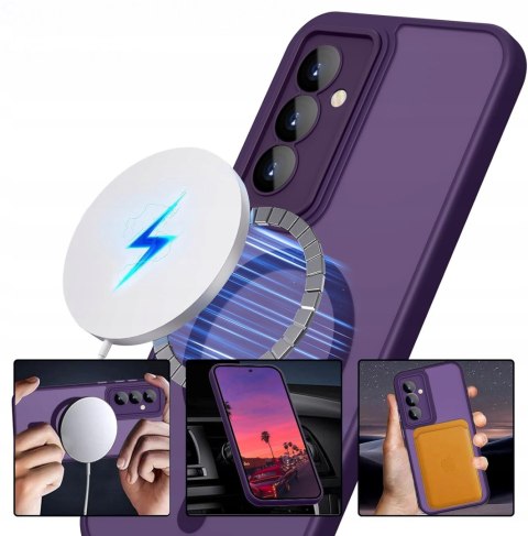 Etui Case do SAMSUNG S23+ Plus Fioletowe do MagSafe Osłona Aparatów