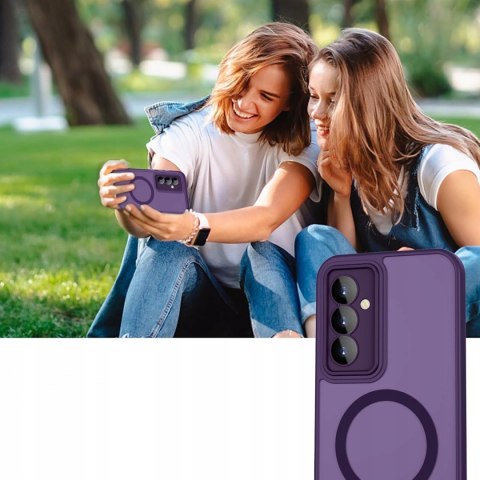 Etui Case do SAMSUNG S23+ Plus Fioletowe do MagSafe Osłona Aparatów