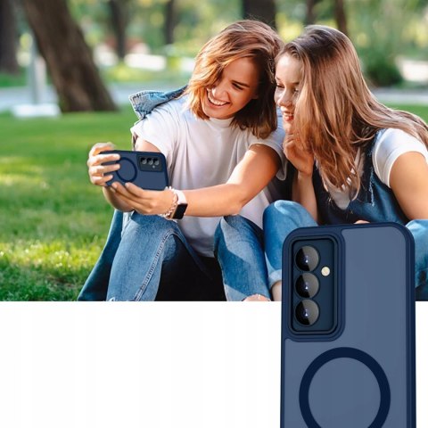 Etui Case do SAMSUNG S24 5G Niebieskie do MagSafe Niebieski Osłona Aparatów