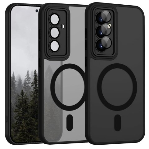 Etui Case do SAMSUNG S24+ Plus Czarne do MagSafe Czarny Osłona Aparatów