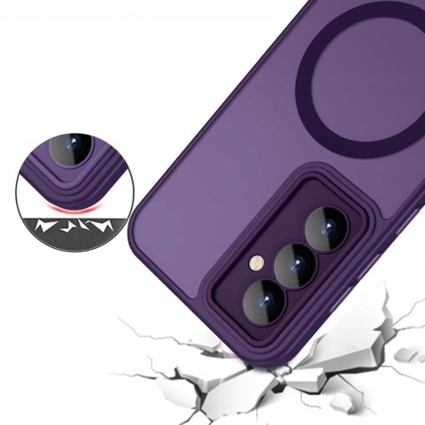 Etui Case do SAMSUNG S24+ Plus Fioletowe do MagSafe Osłona Aparatów