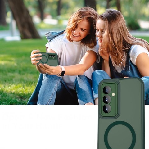 Etui Case do SAMSUNG S24+ Zielone do MagSafe Zielony Osłona Aparatów