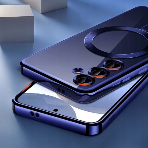 Etui Case do SAMSUNG S25 Granatowy do MagSafe Ochrona Aparatu Niebieski