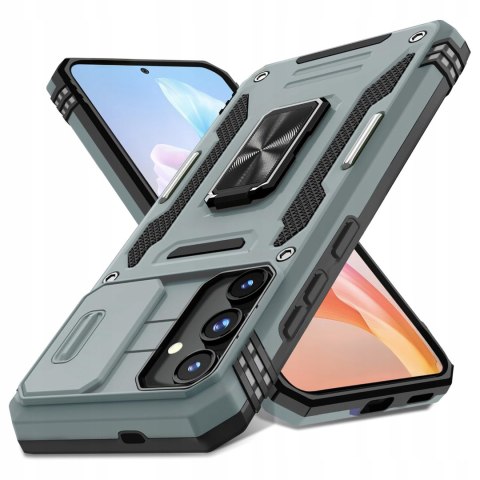 Etui Case do Samsung A16 Szare Pancerne z Podstawką Wojskowe Szary