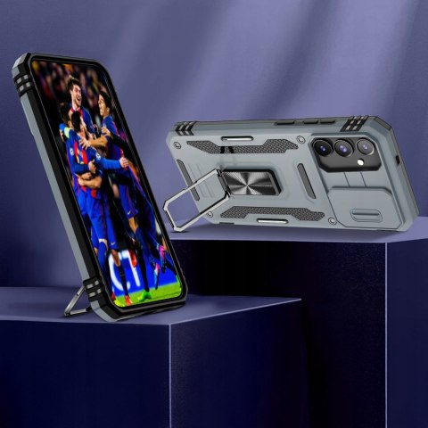 Etui Case do Samsung A16 Szare Pancerne z Podstawką Wojskowe Szary