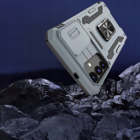 Etui Case do Samsung A16 Szare Pancerne z Podstawką Wojskowe Szary