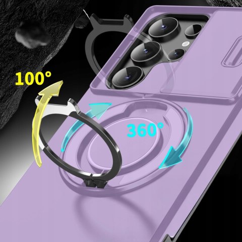 Etui Case do Samsung S21 Ultra Pancerne Fioletowe Osłona Aparatu do MagSafe