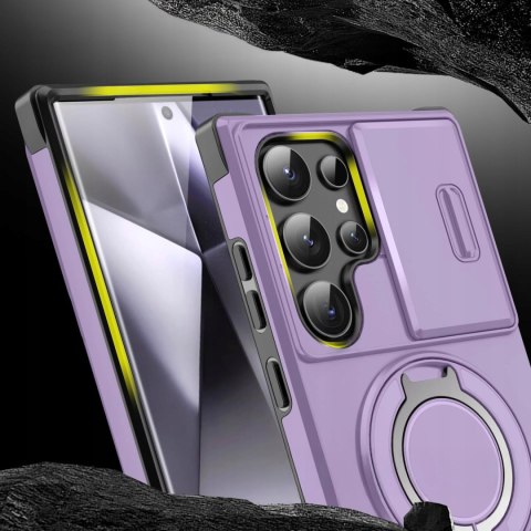 Etui Case do Samsung S21 Ultra Pancerne Fioletowe Osłona Aparatu do MagSafe