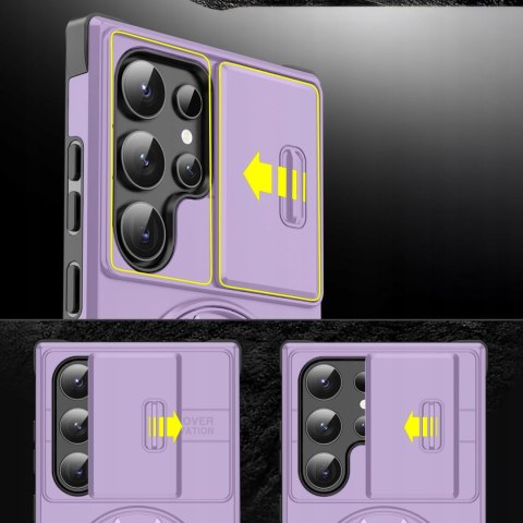 Etui Case do Samsung S21 Ultra Pancerne Fioletowe Osłona Aparatu do MagSafe