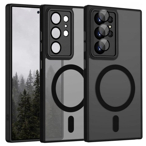 Etui Case do Samsung S23 Ultra Czarne do MagSafe Osłona Aparatów Czarny