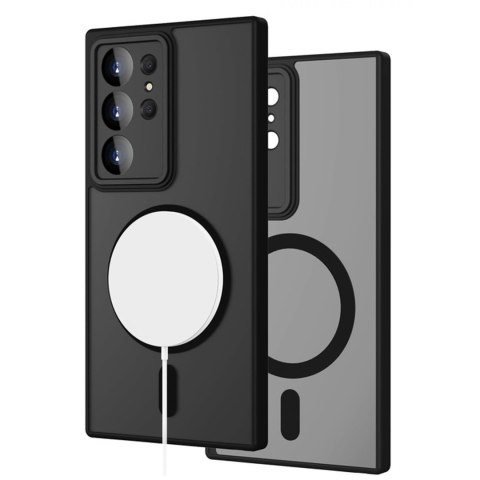 Etui Case do Samsung S23 Ultra Czarne do MagSafe Osłona Aparatów Czarny