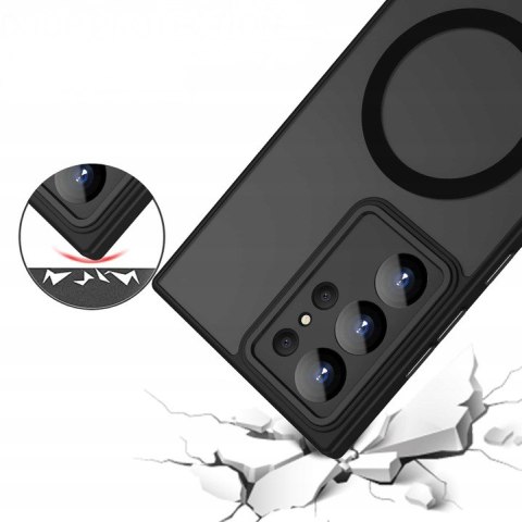 Etui Case do Samsung S23 Ultra Czarne do MagSafe Osłona Aparatów Czarny