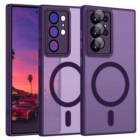 Etui Case do Samsung S23 Ultra Fioletowe do MagSafe Osłona Aparatów