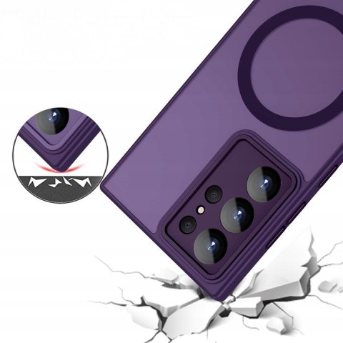 Etui Case do Samsung S23 Ultra Fioletowe do MagSafe Osłona Aparatów