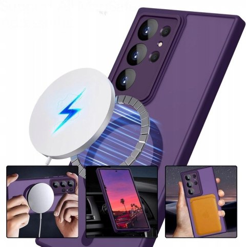 Etui Case do Samsung S23 Ultra Fioletowe do MagSafe Osłona Aparatów