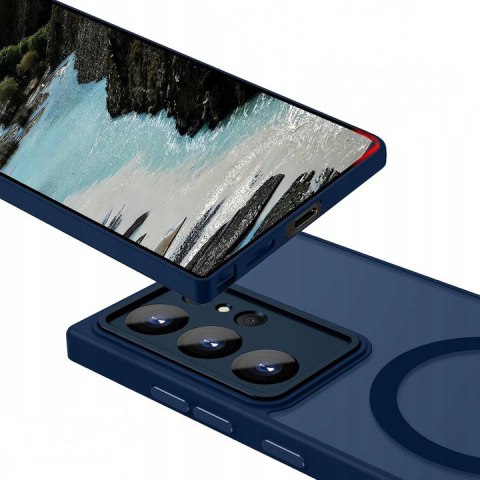 Etui Case do Samsung S23 Ultra Niebieskie do MagSafe Osłona Aparatów
