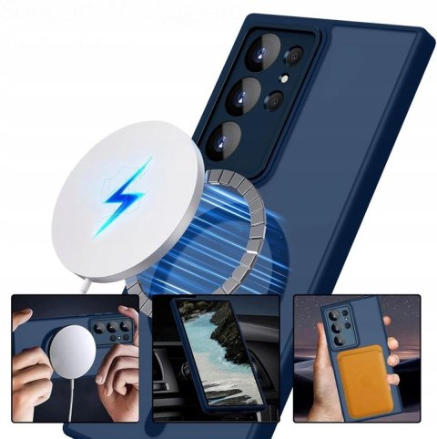 Etui Case do Samsung S23 Ultra Niebieskie do MagSafe Osłona Aparatów