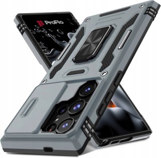 Etui Case do Samsung S23 Ultra Szare Srebrne Wojskowe Pancerne Osłona Szary