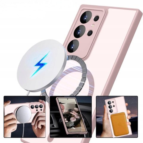 Etui Case do Samsung S24 Ultra Różowe do MagSafe Osłona Aparatów Różowy