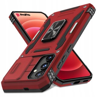 Etui Case do Samsung S25 Czerwone Pancerne z Podstawką Wojskowe Czerwony