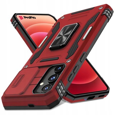 Etui Case do Samsung S25 Czerwone Pancerne z Podstawką Wojskowe Czerwony