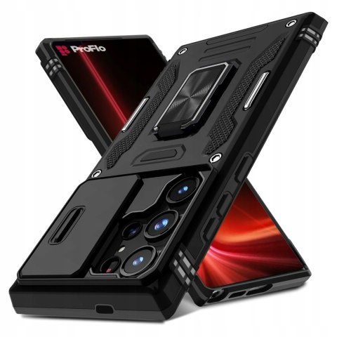 Etui Case do Samsung S25 Ultra Wojskowe Pancerne Czarne Wojskowe Podstawka