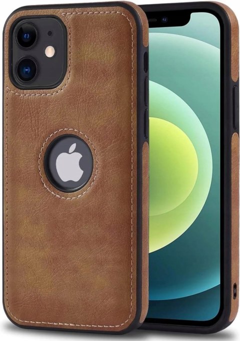 Etui Case do iPhone 12 Mini - Skórzane Brązowe Pokrowiec Skórzany Brązowy